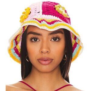 NEW My Beachy Side Crochet Hat in Multi KNIT BEANIE FLOWER